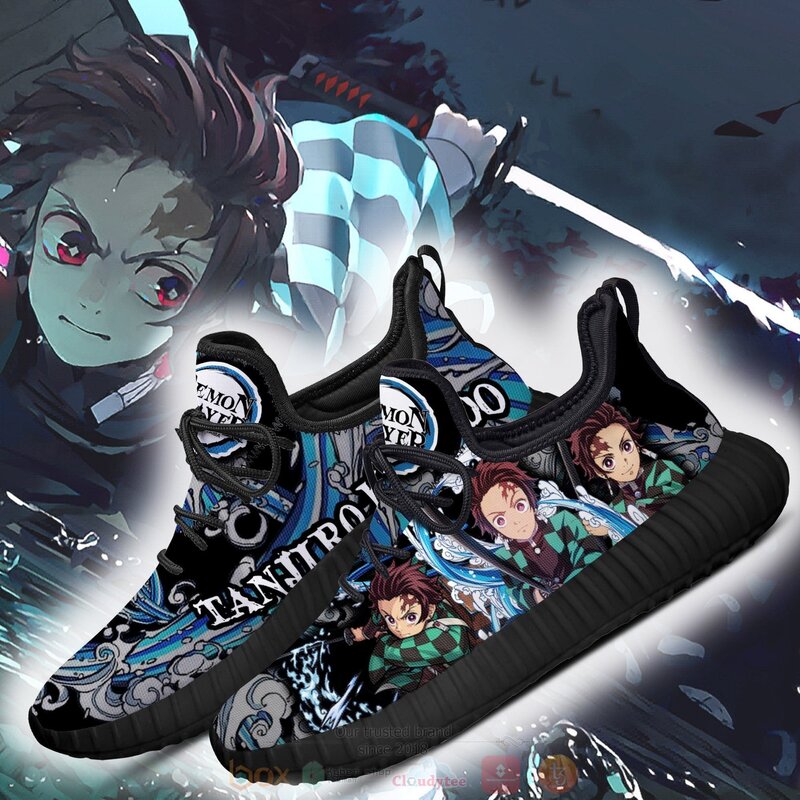 Anime Demon Slayer Tanjiro Blue Reze Shoes 1