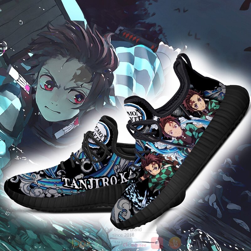 Anime Demon Slayer Tanjiro Blue Reze Shoes 1 2