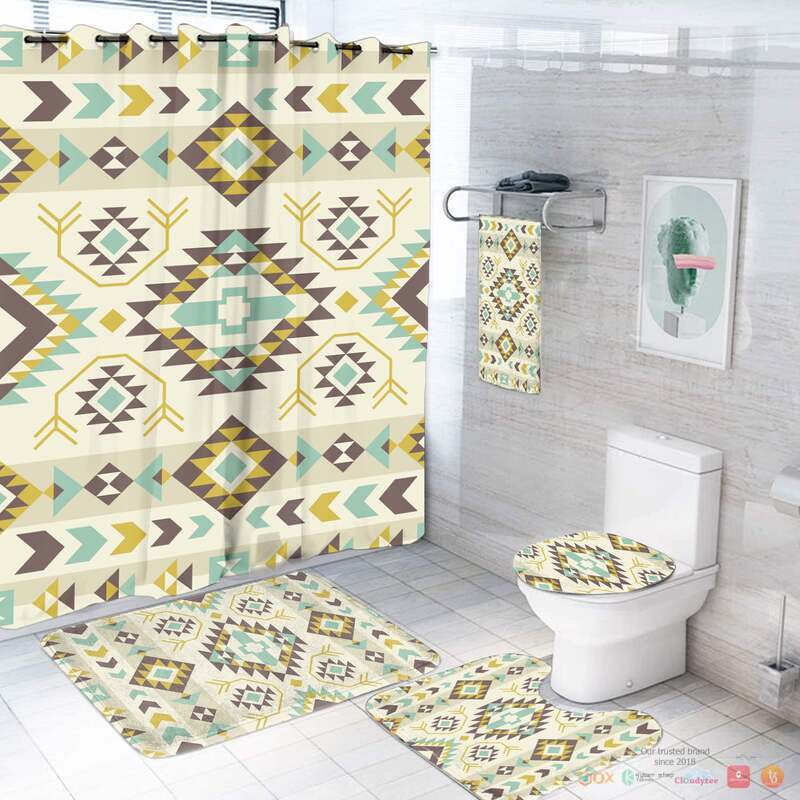 Apricot Pattern Native American Bathroom Set