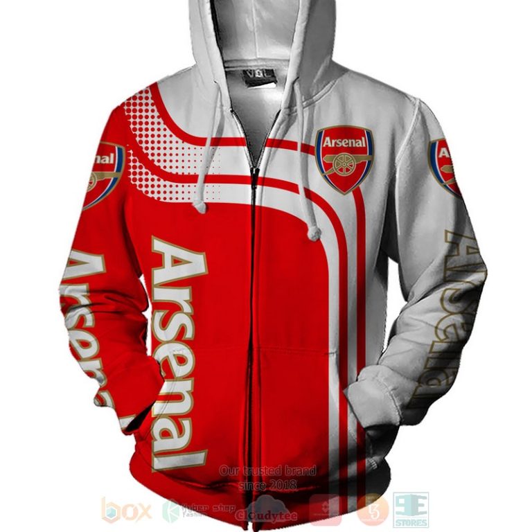 Arsenal Football Club red white 3D shirt hoodie 1 2