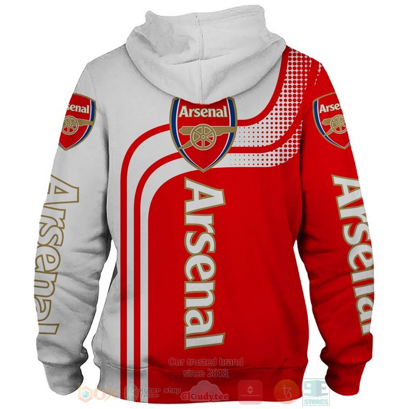 Arsenal Football Club red white 3D shirt hoodie 1 2 3 4 5 6 7 8 9 10 11 12 13