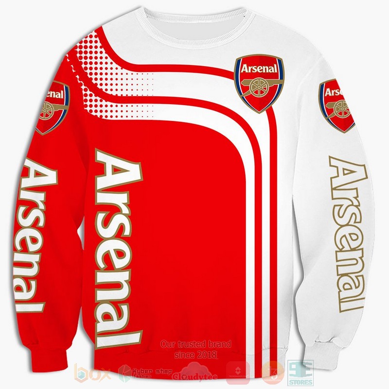 Arsenal Football Club red white 3D shirt hoodie 1 2 3 4 5 6 7 8 9 10 11 12 13 14 15