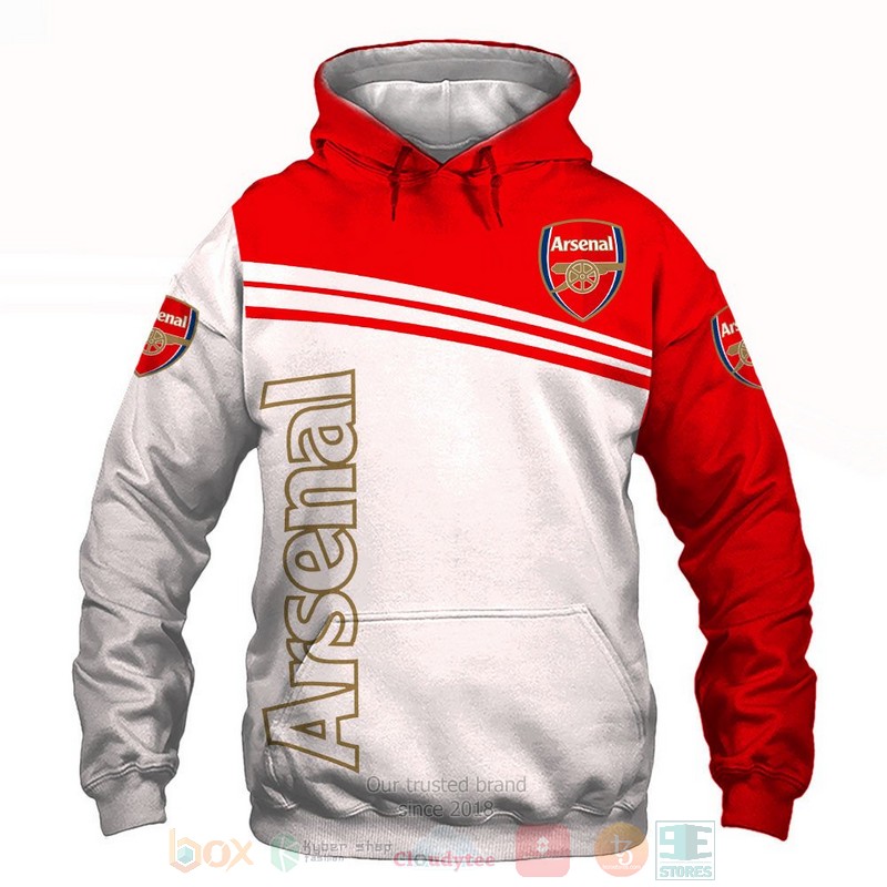 Arsenal Football Club white red 3D shirt hoodie