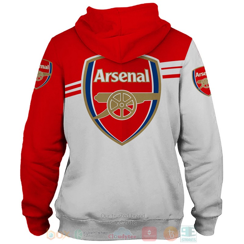 Arsenal Football Club white red 3D shirt hoodie 1