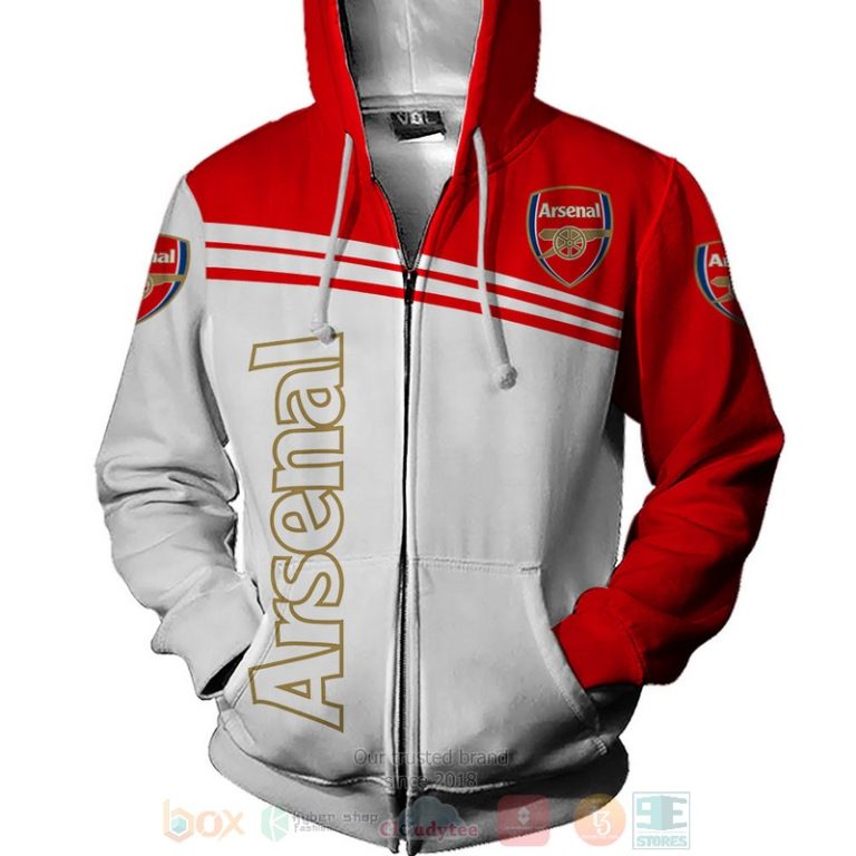 Arsenal Football Club white red 3D shirt hoodie 1 2