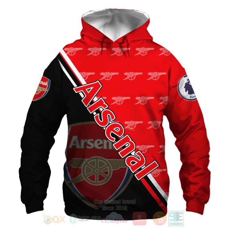 Arsenal black red 3D shirt hoodie