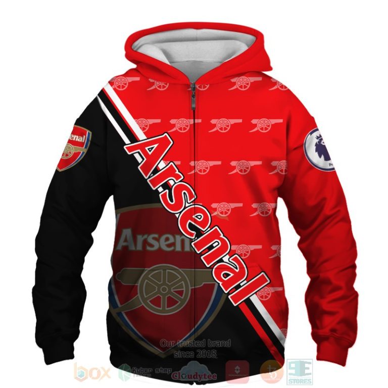 Arsenal black red 3D shirt hoodie 1 2