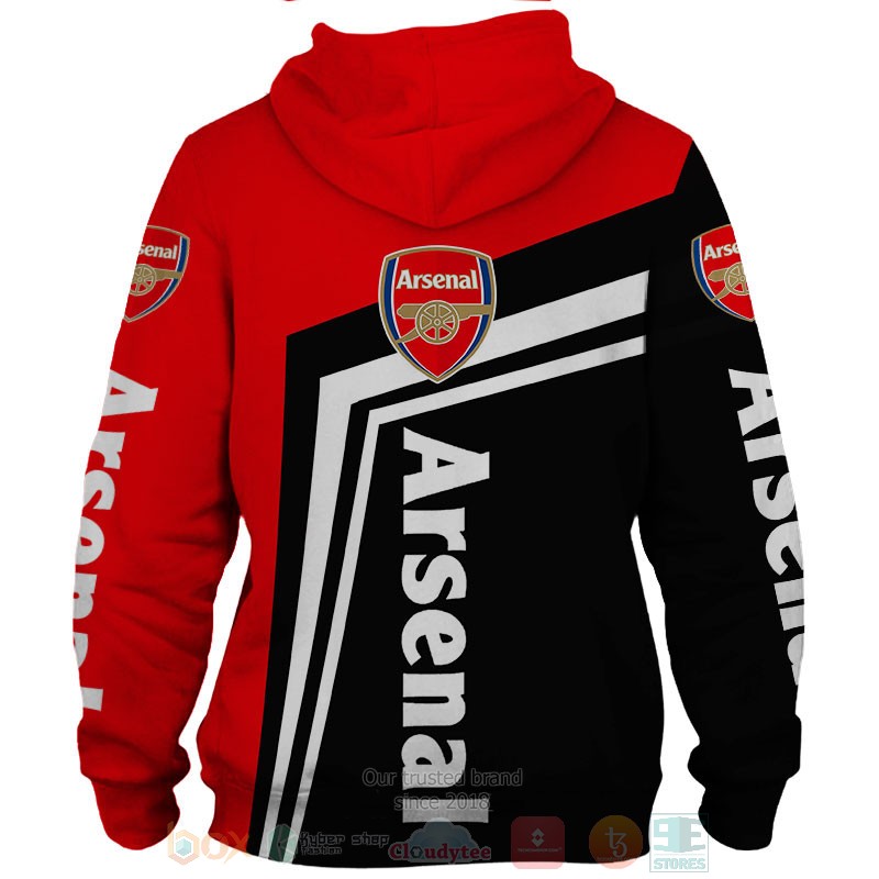 Arsenal red black 3D shirt hoodie 1