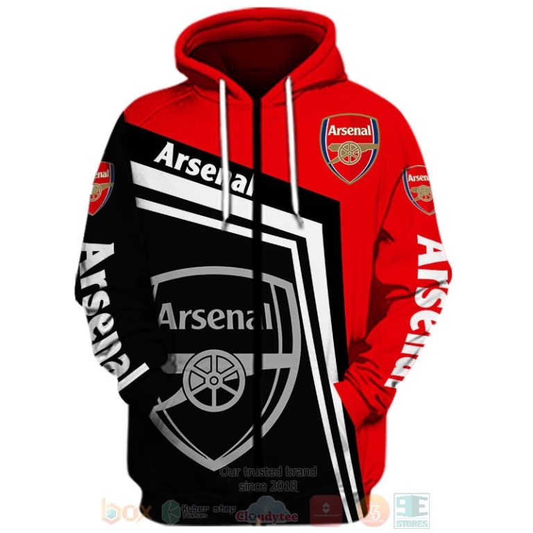 Arsenal red black 3D shirt hoodie 1 2