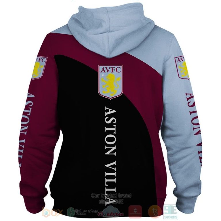 Aston Villa FC red black 3D shirt hoodie 1