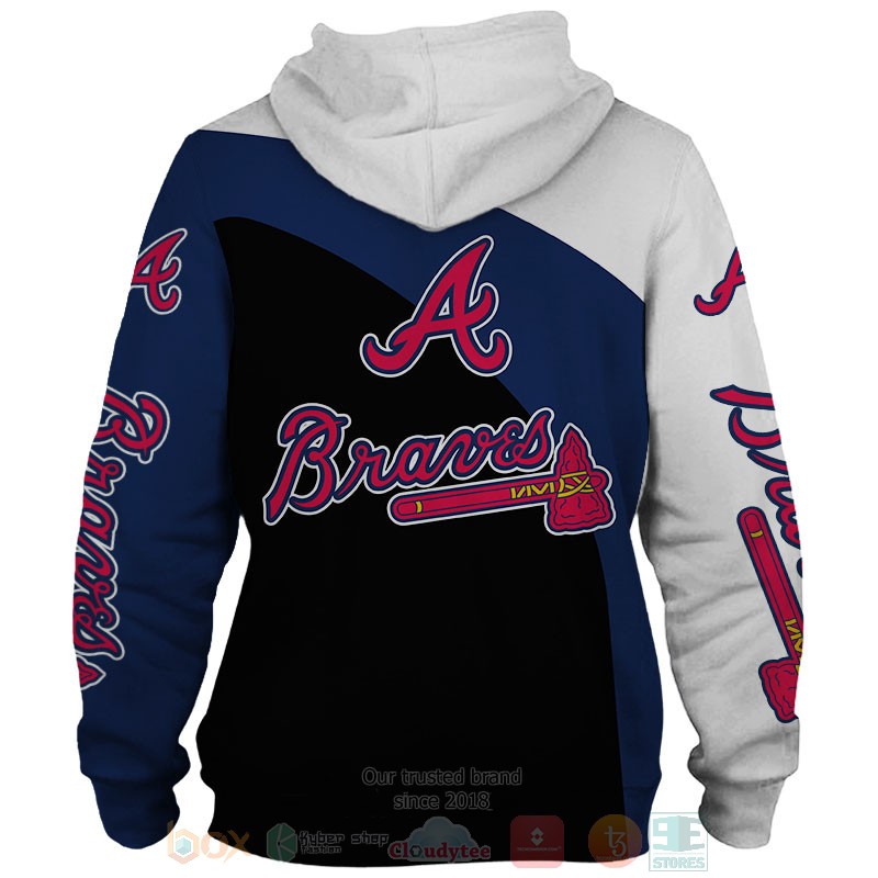 Atlanta Braves white blue black 3D shirt hoodie 1