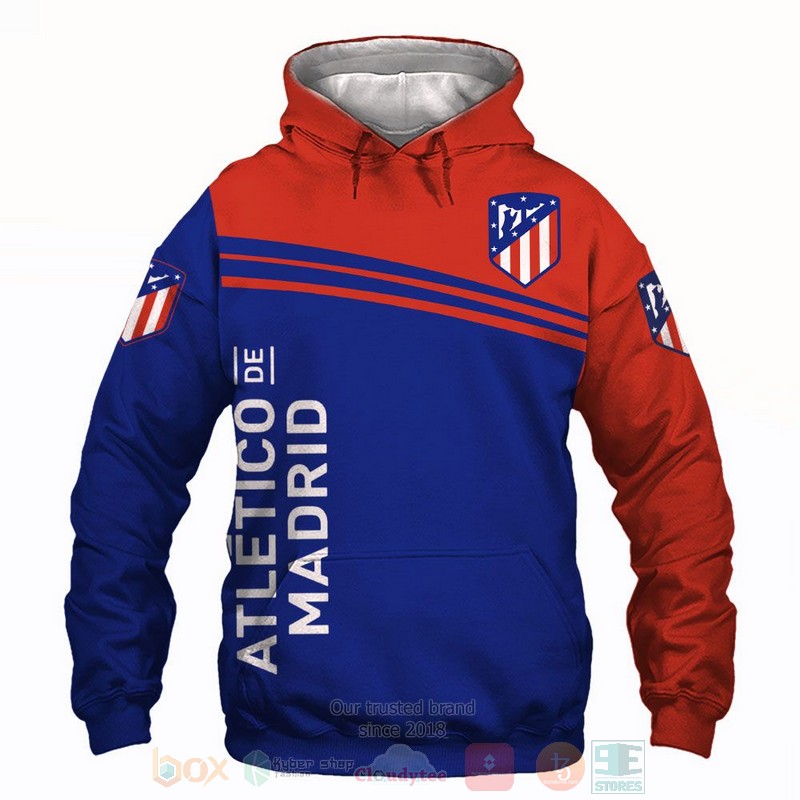 Atletico de Madrid blue red 3D shirt hoodie