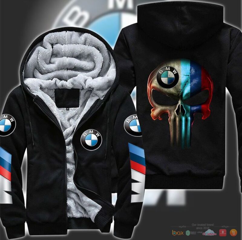 BMW Punisher Skull Fleece Hoodie Jacket