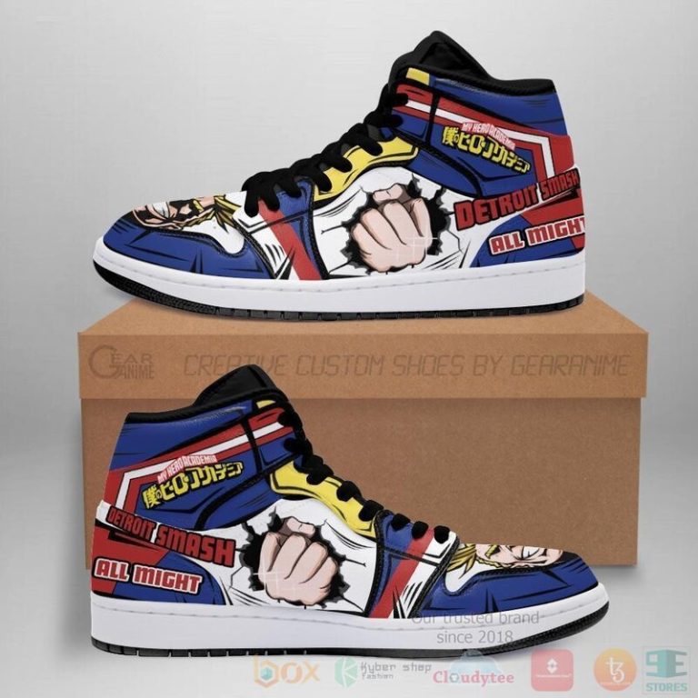 BNHA All Might Sneakers Custom Anime My Hero Academia Air Jordan High Top Shoes