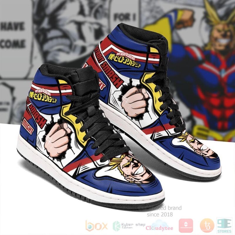 BNHA All Might Sneakers Custom Anime My Hero Academia Air Jordan High Top Shoes 1