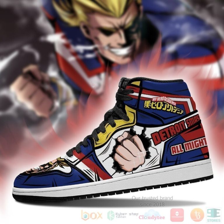 BNHA All Might Sneakers Custom Anime My Hero Academia Air Jordan High Top Shoes 1 2