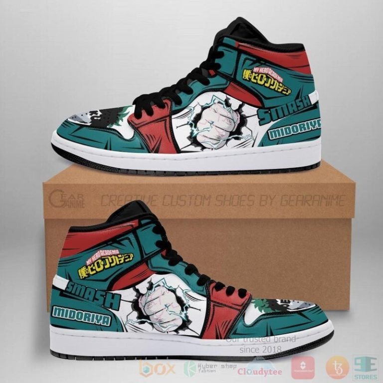 BNHA Izuku Deku Sneakers Custom Anime My Hero Academia Air Jordan High Top Shoes