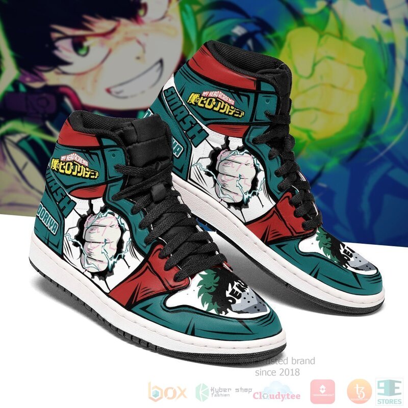 BNHA Izuku Deku Sneakers Custom Anime My Hero Academia Air Jordan High Top Shoes 1