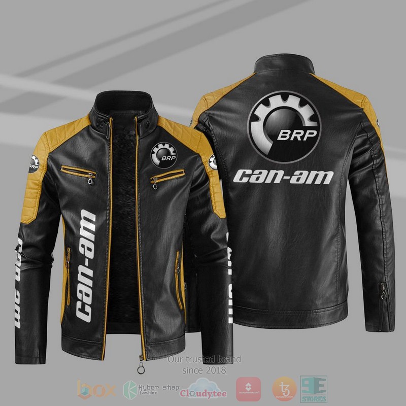 BRP Can Am Motorcycles Block Leather Jacket 1