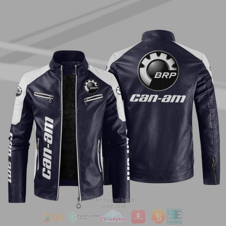 BRP Can Am Motorcycles Block Leather Jacket 1 2