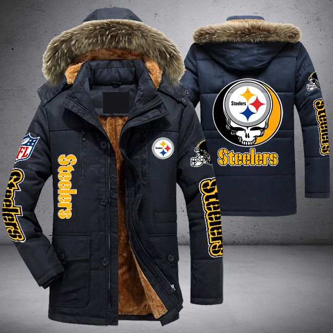 NFL Pittsburgh Steelers Skull Parka Jacket 1