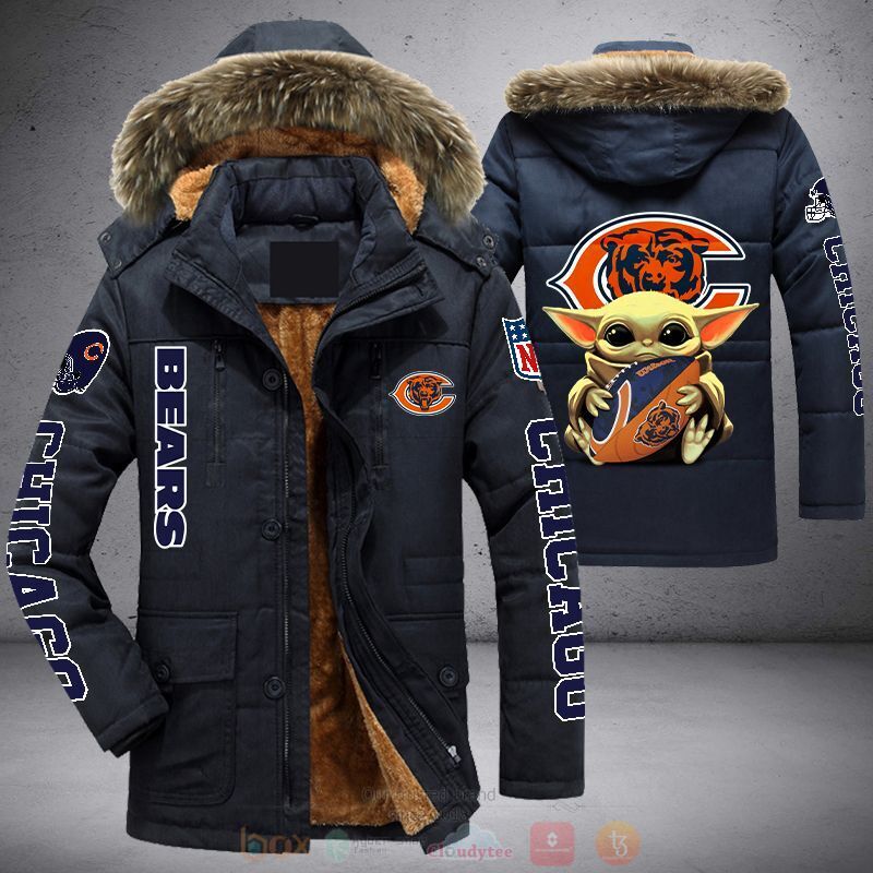 Baby Yoda NFL Chicago Bears Parka Jacket 1