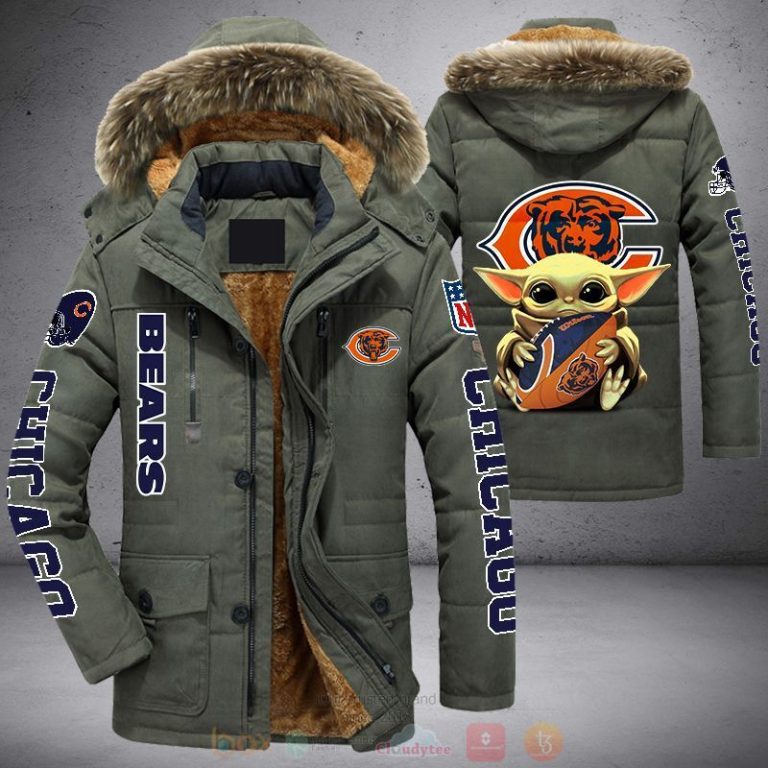 Baby Yoda NFL Chicago Bears Parka Jacket 1 2