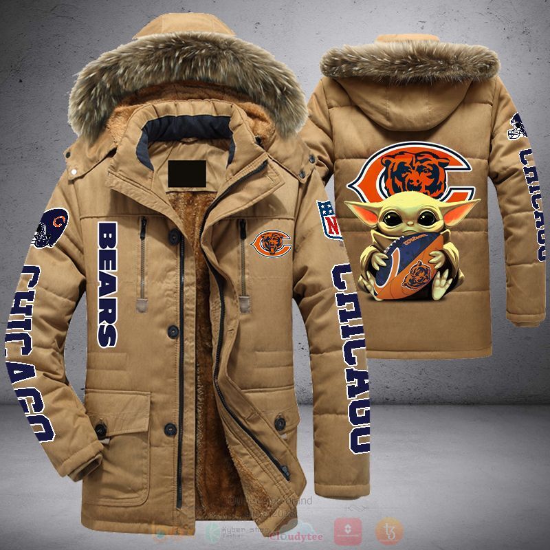 Baby Yoda NFL Chicago Bears Parka Jacket 1 2 3