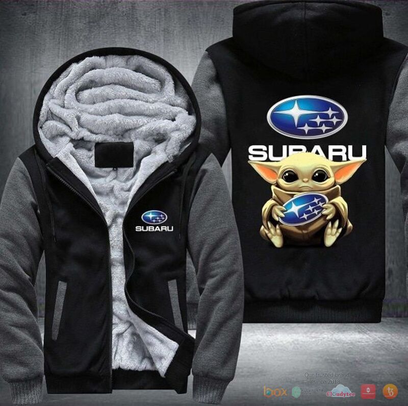 Baby Yoda Subaru Fleece Hoodie Jacket