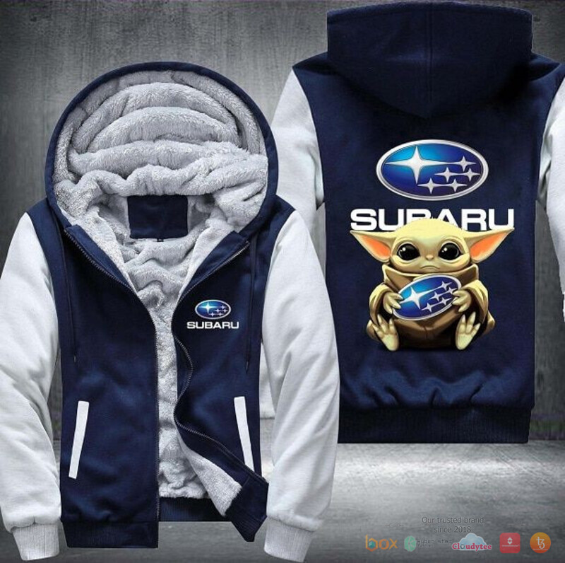 Baby Yoda Subaru Fleece Hoodie Jacket 1 2