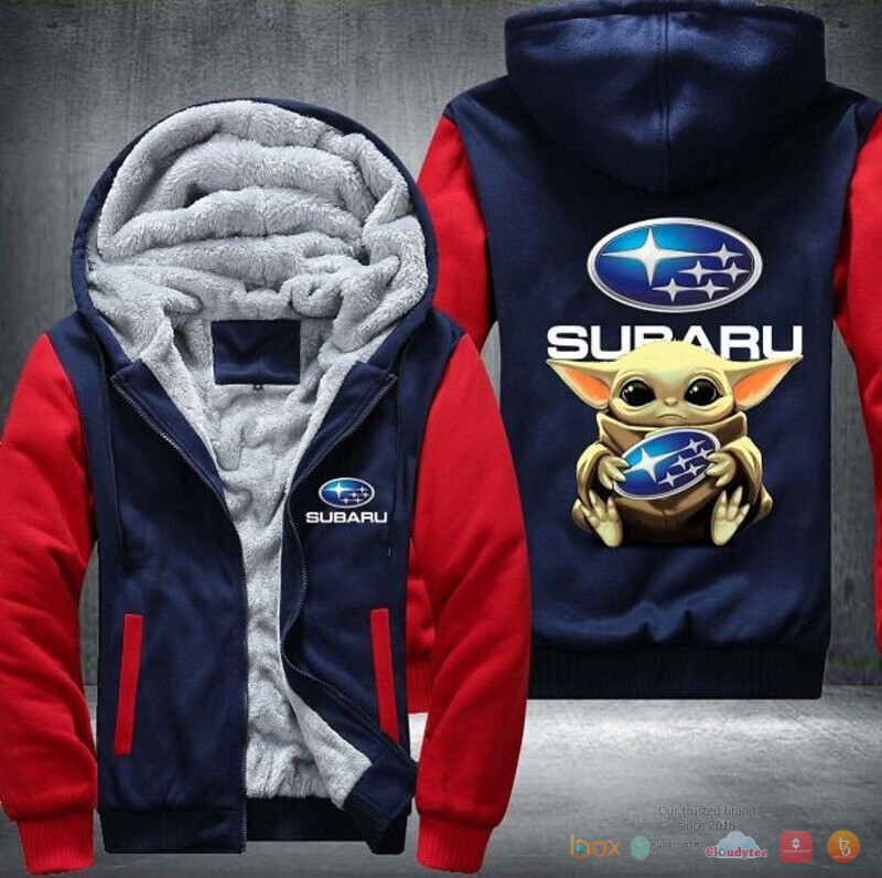 Baby Yoda Subaru Fleece Hoodie Jacket 1 2 3