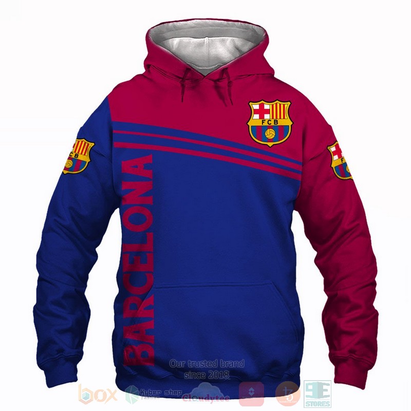 Barcelona Football Club blue red 3D shirt hoodie