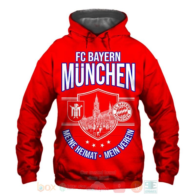 Bayern Munchen FC red 3D shirt hoodie