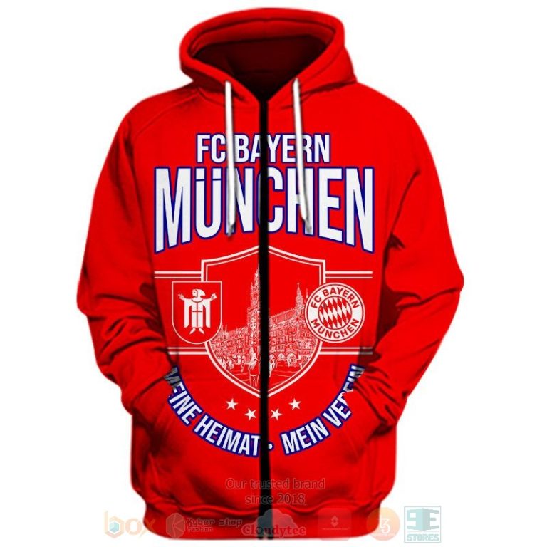 Bayern Munchen FC red 3D shirt hoodie 1 2