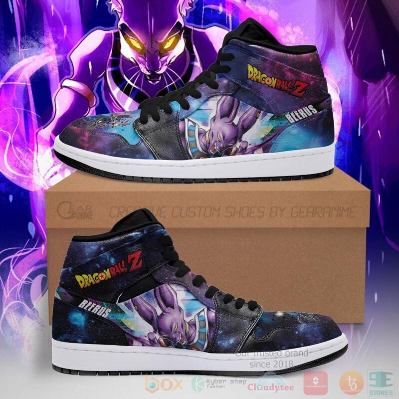 Beerus Sneakers Galaxy Custom Dragon Ball Anime Air Jordan High Top Shoes