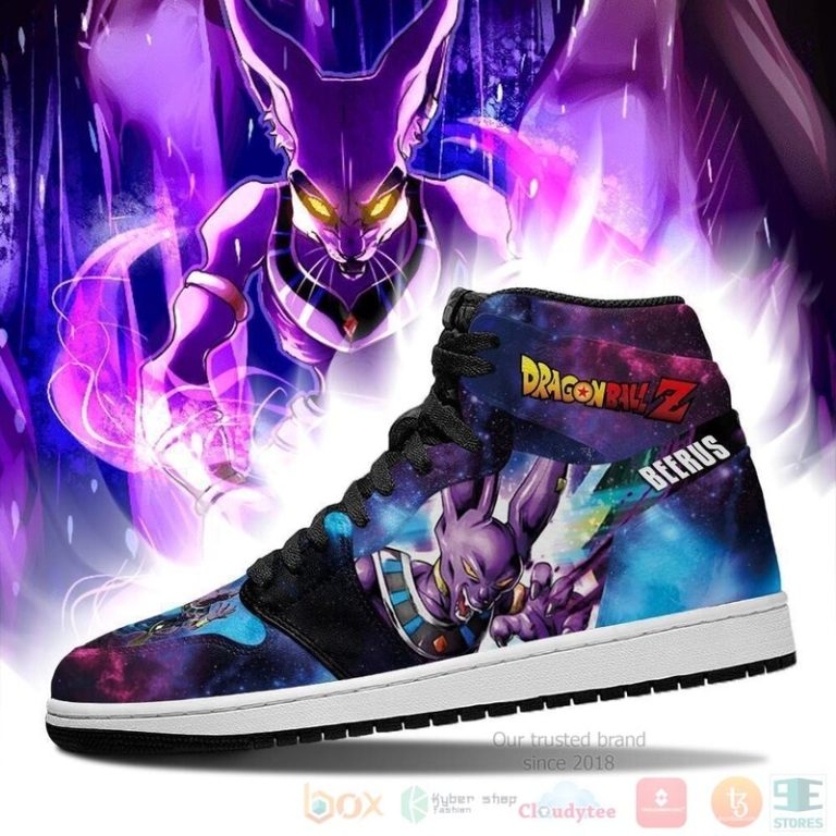 Beerus Sneakers Galaxy Custom Dragon Ball Anime Air Jordan High Top Shoes 1 2