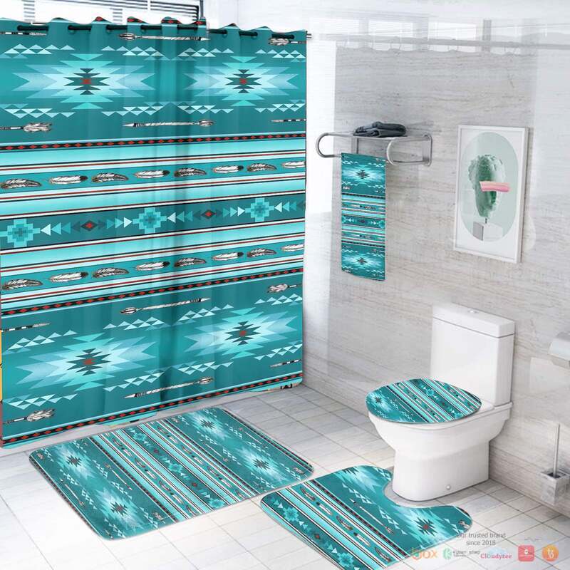 Blue Light Pattern Native American Bathroom set