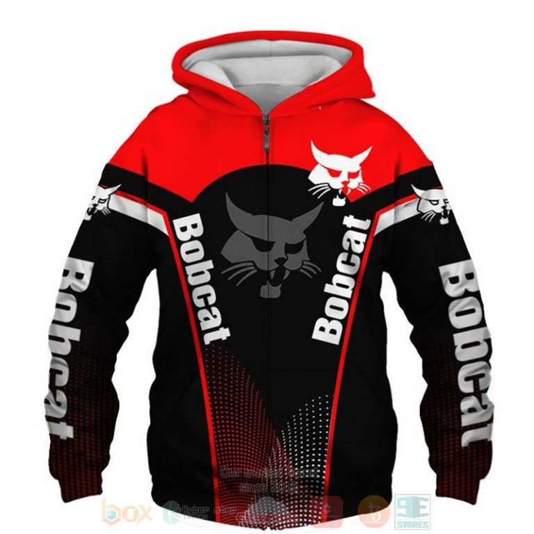 Bobcat red black 3D shirt hoodie 1 2