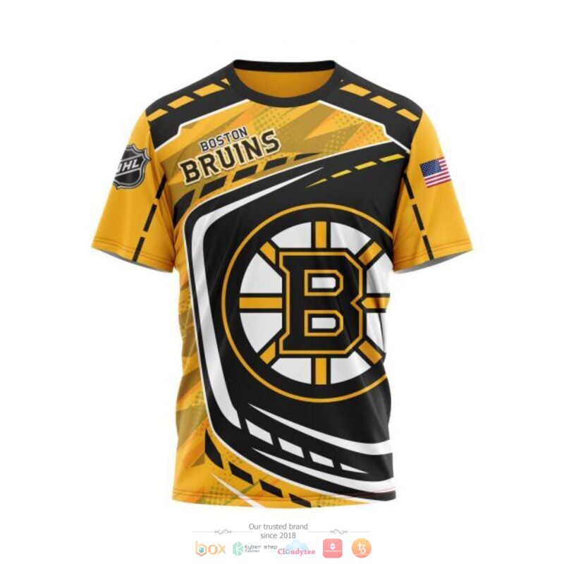 Boston Bruins NHL black yellow 3D shirt hoodie 1 2 3 4 5 6 7