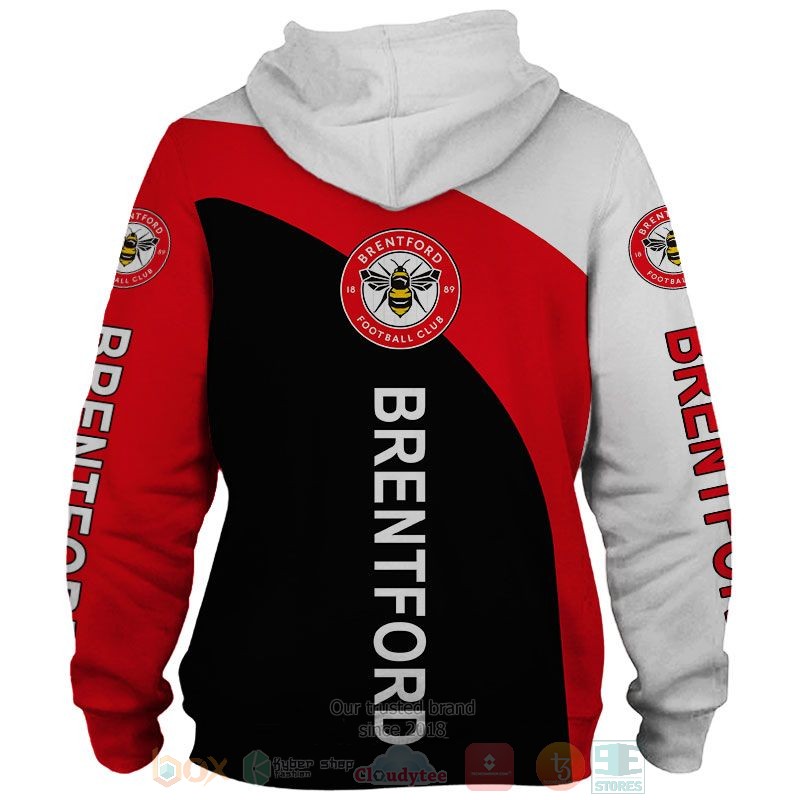 Brentford FC white red black 3D shirt hoodie 1