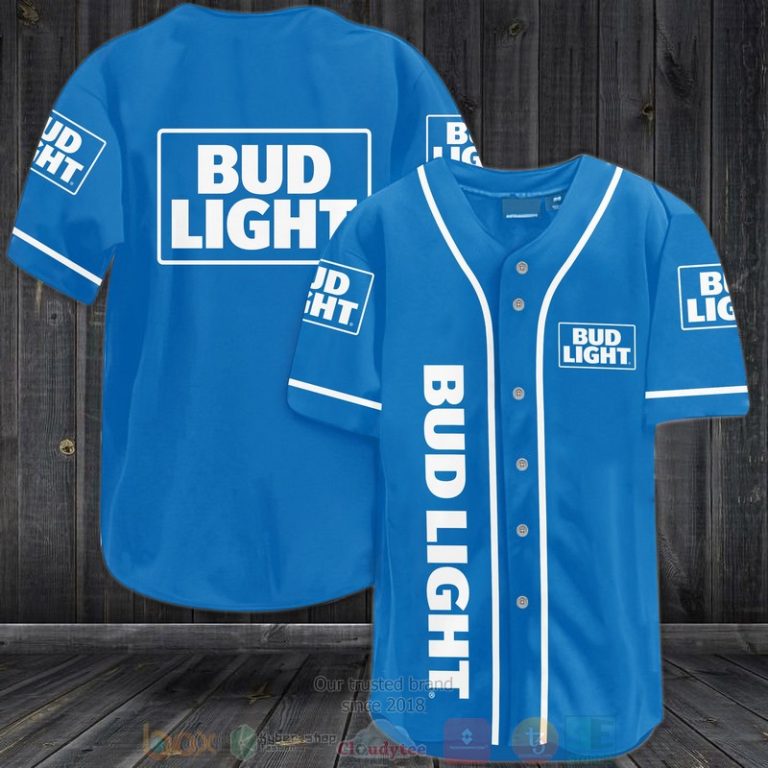 Bud Light blue Baseball Jersey