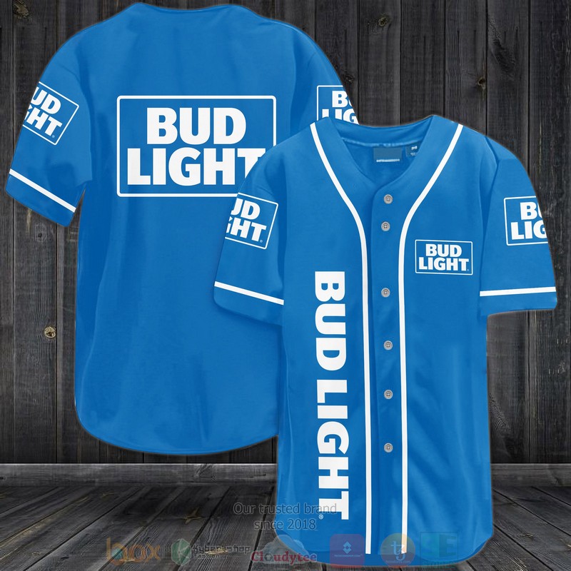 Bud Light blue Baseball Jersey