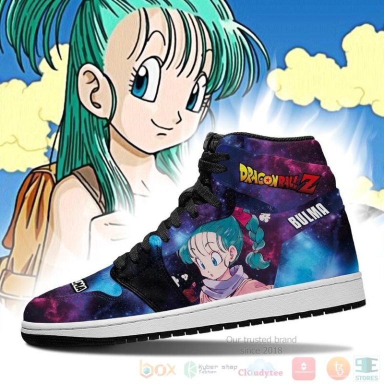 Bulma Sneakers Galaxy Custom Dragon Ball Anime Air Jordan High Top Shoes 1 2