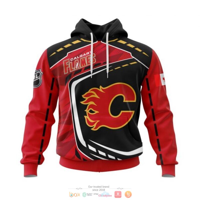 Calgary Flames NHL black red 3D shirt hoodie