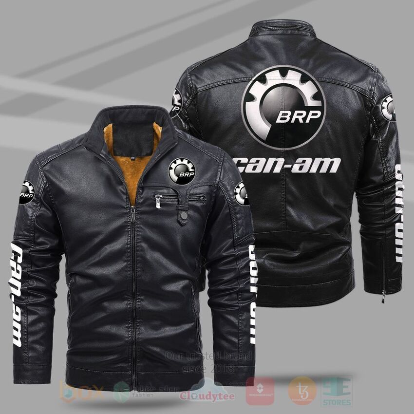 Can Am Motorcycles Fleece Leather Jacket