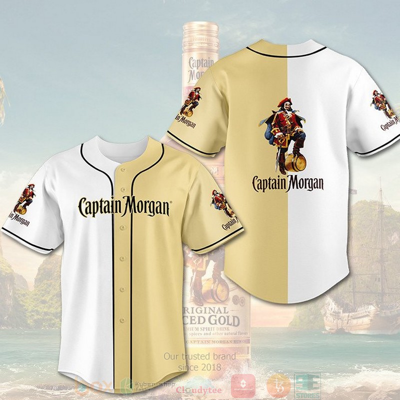Captain Morgan white khaki Baseball Jersey