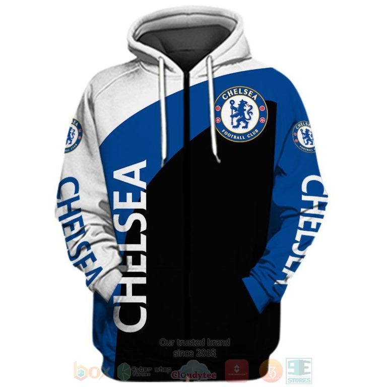 Chelsea FC white blue black 3D shirt hoodie 1 2