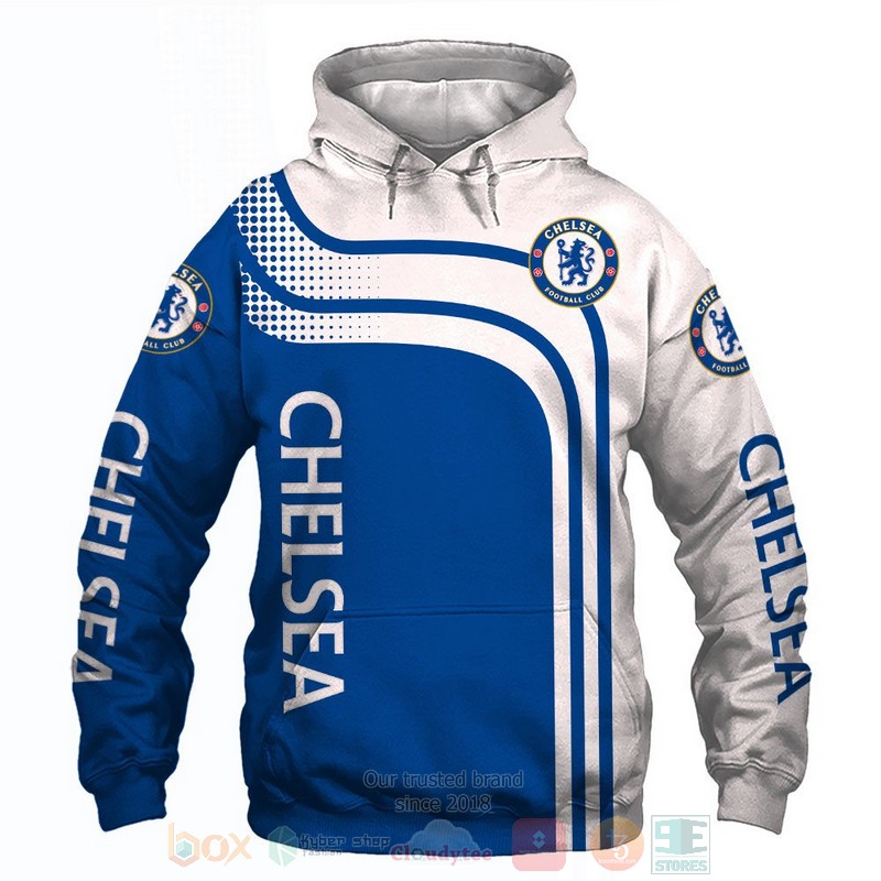 Chelsea Football Club blue white 3D shirt hoodie