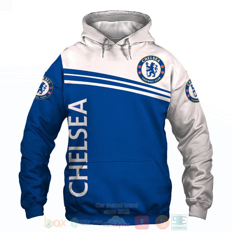 Chelsea Football Club white blue 3D shirt hoodie