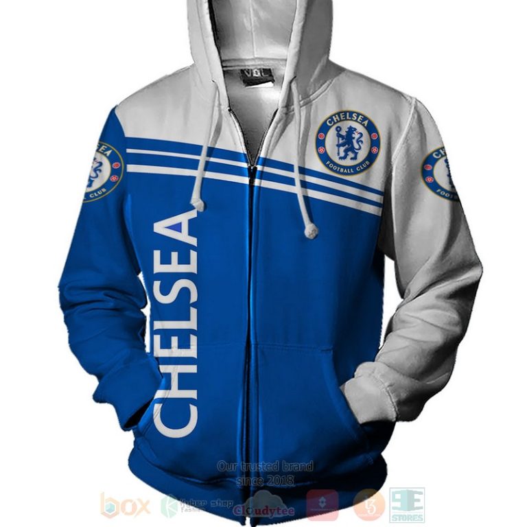 Chelsea Football Club white blue 3D shirt hoodie 1 2